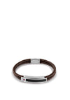 Tommy Hilfiger Mens Double Braided 2790355 Bracelet, Brown