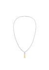 Tommy Hilfiger Mens Two Tone Double Tag 2790351 Necklace, Silver