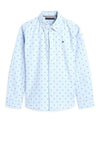 Tommy Hilfiger Oxford Dobby Shirt With Flag Detail, Calm Blue