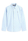 Tommy Hilfiger Oxford Dobby Shirt With Flag Detail, Calm Blue