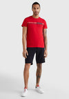 Tommy Hilfiger Signature Tape Logo T-Shirt, Primary Red