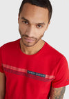 Tommy Hilfiger Signature Tape Logo T-Shirt, Primary Red