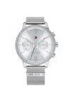 Tommy Hilfiger Womens Crystal Face Watch, Silver