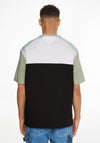 Tommy Jeans Colour-Block Badge T-Shirt, Black Multi