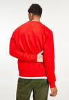 Tommy Jeans Flag Patch Crew Neck Sweater, Deep Crimson