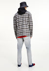 Tommy Jeans Check Hooded Overshirt, Black Multi