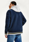 Tommy Jeans V-Neck Polar Fleece Hoodie, Twilight Navy