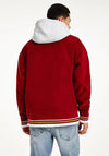 Tommy Jeans V-Neck Polar Fleece Hoodie, Bing Cherry