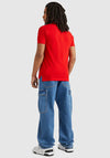 Tommy Jeans Mens Slim Fit Placket Polo Shirt, Deep Crimson