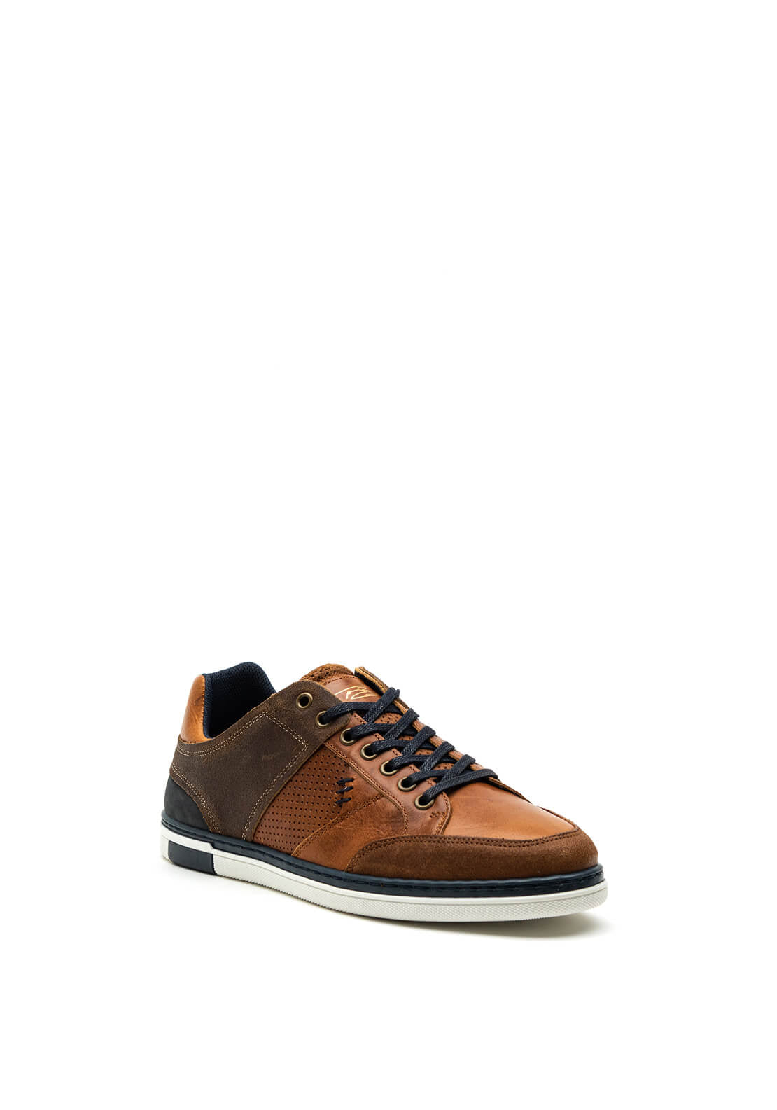 Tommy Bowe Connors Leather Mix Trainer, Amber Espresso