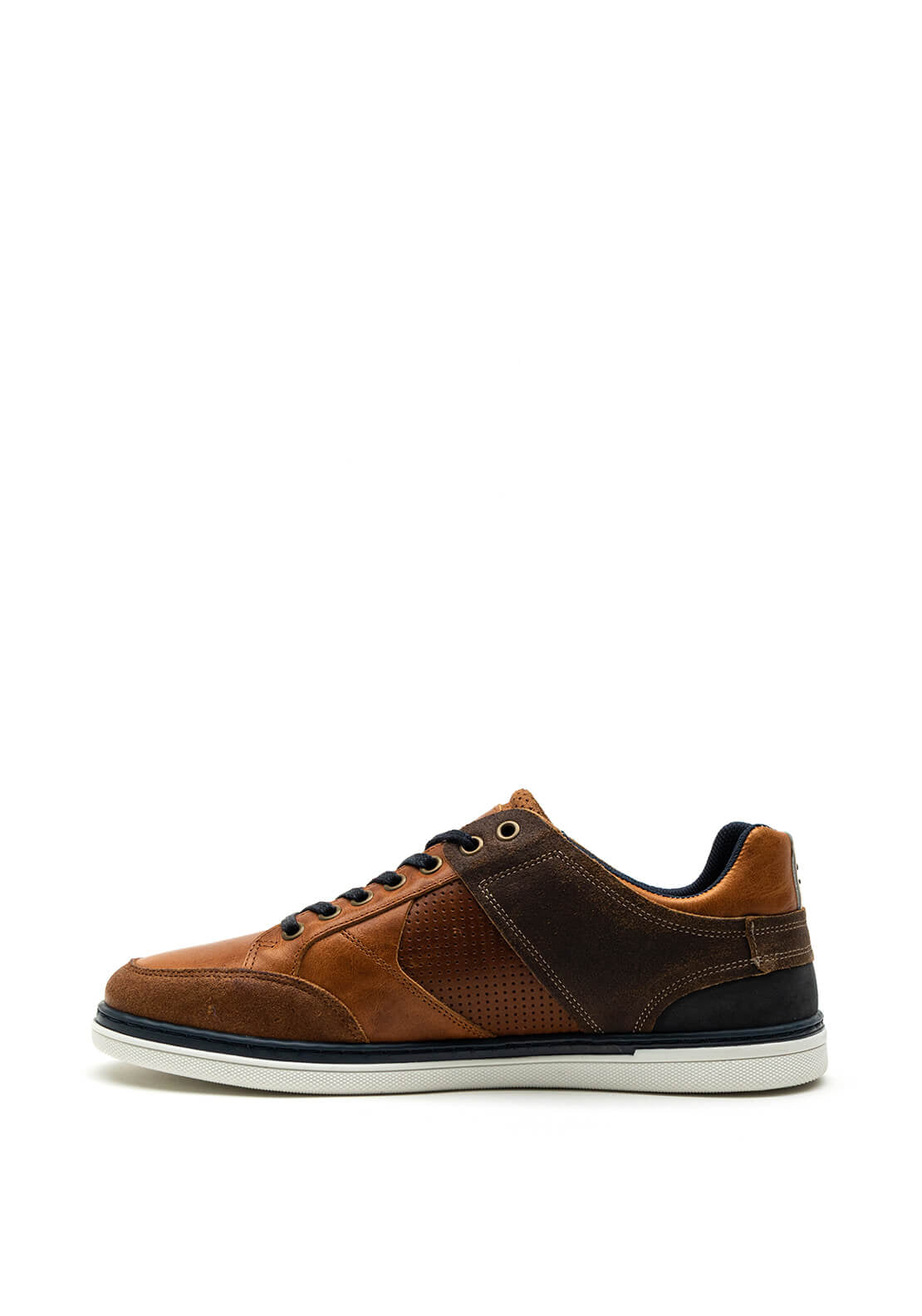 Tommy Bowe Connors Leather Mix Trainer, Amber Espresso