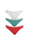Tommy Hilfiger Womens 3 Pack Bikini Briefs, Green Multi