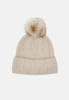 Tommy Hilfiger Festive Luxe Beanie Pom Pom, Oat Milk