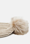 Tommy Hilfiger Festive Luxe Beanie Pom Pom, Oat Milk