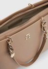 Tommy Hilfiger Chic Monogram Plaque Tote, Oat Milk