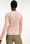 Tommy Hilfiger Women’s Fine Knit Twist-Ribbed Crewneck Jumper, Pink