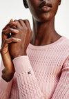 Tommy Hilfiger Women’s Fine Knit Twist-Ribbed Crewneck Jumper, Pink