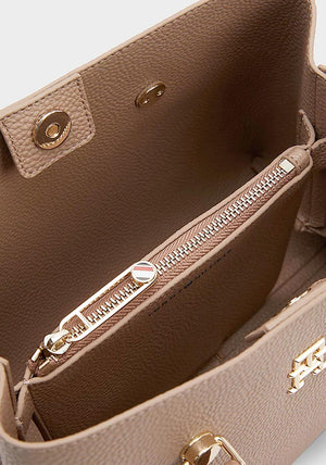 Tommy Hilfiger Small Monogram Satchel, Neutral