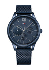 Tommy Hilfiger Mens Damon Stainless Steel Mesh Watch, Navy
