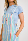Tommy Jeans Womens Pastel Stripe Denim Dungarees, Multi