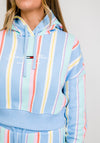 Tommy Jeans Womens Pastel Stripe Crop Hoodie, Multi