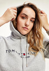 Tommy Hilfiger Women’s Heritage Logo Embroidered Hoodie, Grey