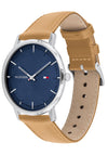 Tommy Hilfiger Mens James Leather Watch, Brown