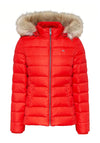 Tommy Jeans Womens Feather Quilted Jacket, Deep Crimson