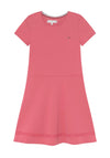 Tommy Hilfiger Girls Punto Skater Dress, Washed Crimson