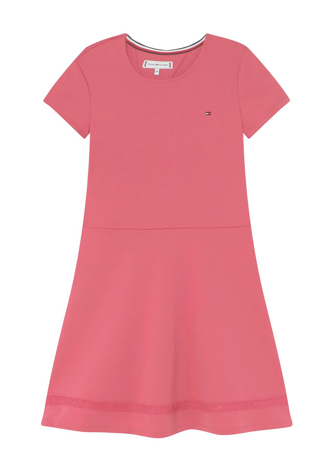 Tommy Hilfiger Girls Punto Skater Dress, Washed Crimson