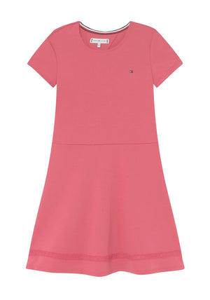 Tommy Hilfiger Girls Punto Skater Dress, Washed Crimson