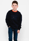 Tommy Hilfiger Boys Cord Applique Sweatshirt, Navy