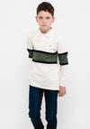 Tommy Hilfiger Boys Colourblock Polo Shirt, Ivory Petal