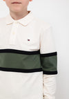 Tommy Hilfiger Boys Colourblock Polo Shirt, Ivory Petal
