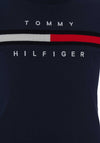 Tommy Hilfiger Rib Flag Logo Long Sleeve Top, Navy