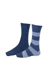 Tommy Hilfiger Mens Stripe Sock Twin Pack, Coast Blue