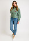 Tommy Jeans Womens Cropped Utility Shirt, Green