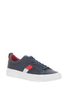 Tommy Hilfiger Flag Detail Leather Trainer, Navy