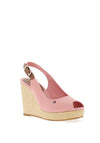 Tommy Hilfiger Womens Iconic Sling Back High Wedge Sandals, Pink