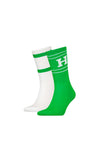 Tommy Hilfiger Mens Sport Duo Pack Sock, Green