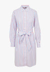 Tommy Hilfiger Womens Striped Mini Shirt Dress, White Multi