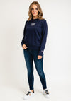 Tommy Jeans Womens Skinny Logo Sweater, Navy