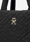 Tommy Hilfiger Quilted Monogram Tote, Black