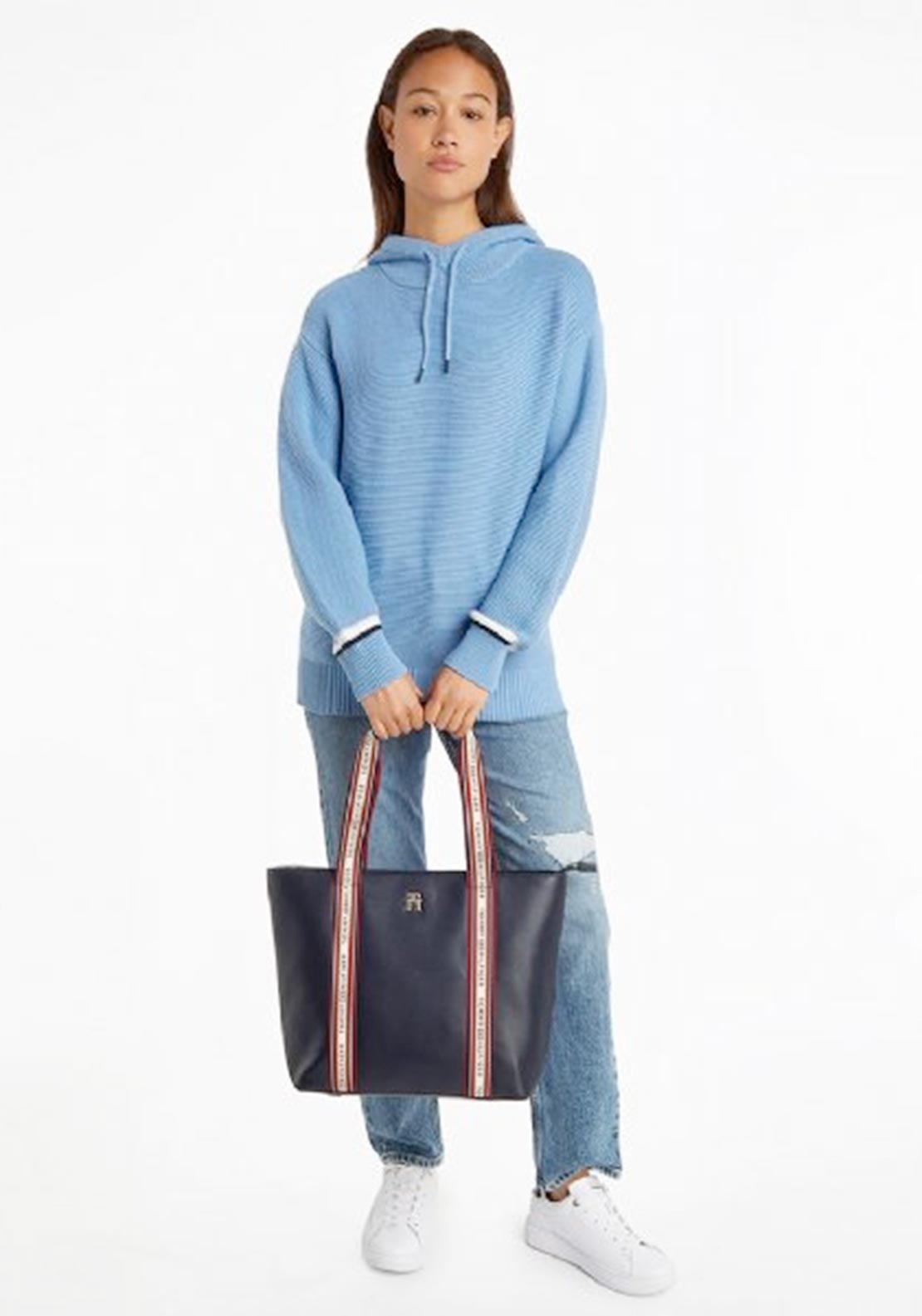 Tommy Hilfiger Monogram Shopper Large Tote Bag, Navy