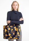 Tommy Hilfiger Large Quilted Flow Floral Tote, Black