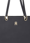 Tommy Hilfiger Timeless Medium Monogram Plaque Tote, Navy