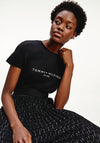 Tommy Hilfiger Women’s Heritage Logo Embroidered T-Shirt, Black