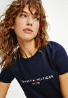 Tommy Hilfiger Women’s Heritage Logo Embroidered T-Shirt, Navy