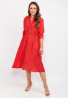 Tommy Hilfiger Womens Stripped Rope Print Midi Shirt Dress, Red
