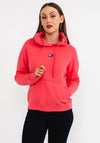 Tommy Jeanns Womens Relaxed Fit Drawstring Hoodie, Laser Pink